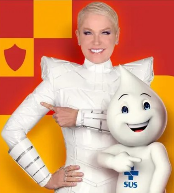 Xuxa dá carona em sua nave para Zé Gotinha em nova campanha de vacinação