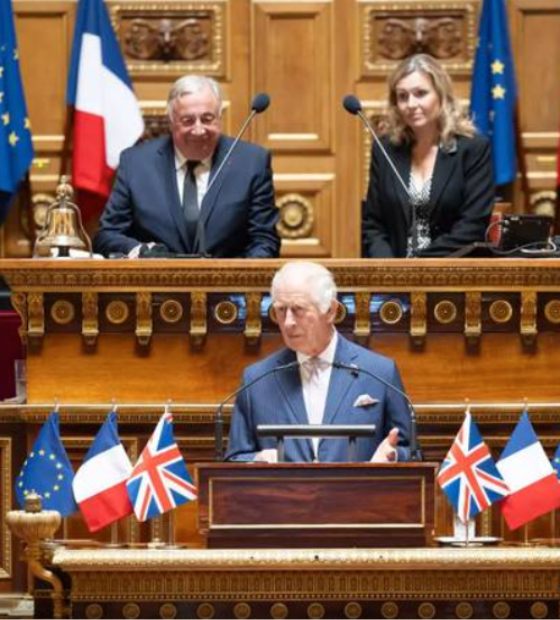 Charles III se torna primeiro monarca britânico a discursar no Parlamento francês