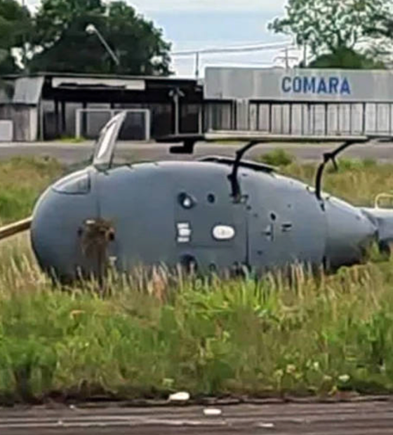 Helicóptero da Marinha tomba durante treinamento em Manaus