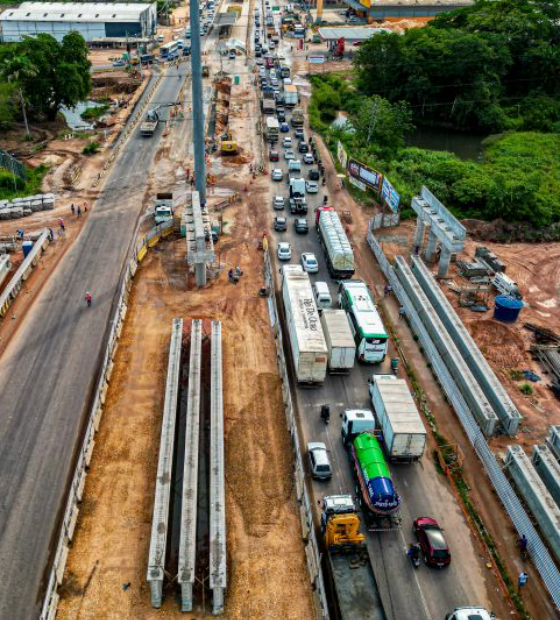 Construção de viaduto na BR-316 inicia mais uma etapa com desvio pela Avenida independência