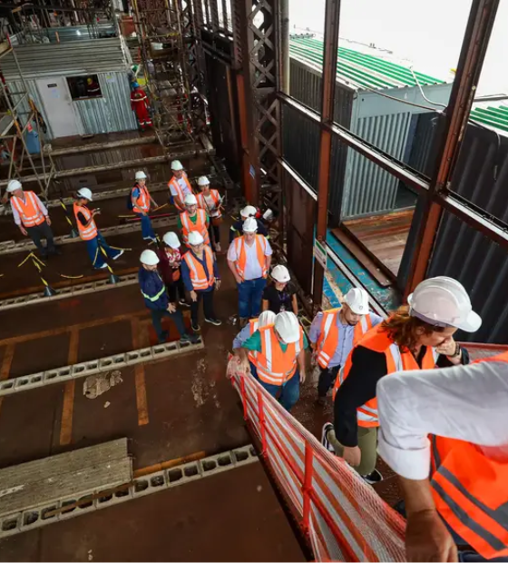 Comitiva do BNDES faz visita técnica às obras do Terminal Hidroviário Internacional de Belém