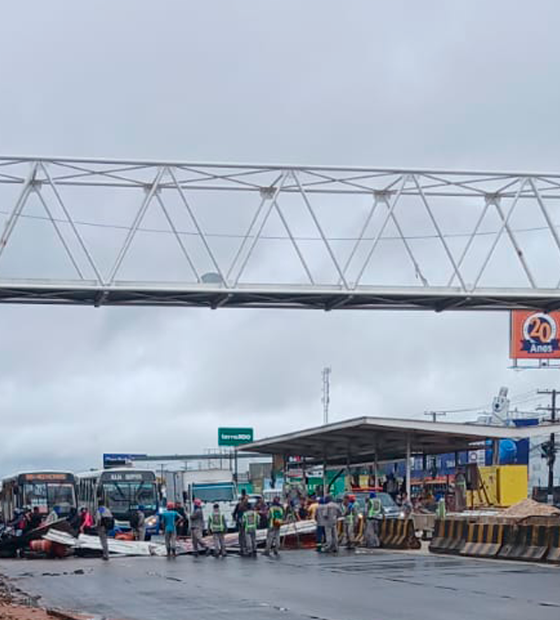 Protesto bloqueia BR 316 em manhã chuvosa na região metropolitana de Belém 