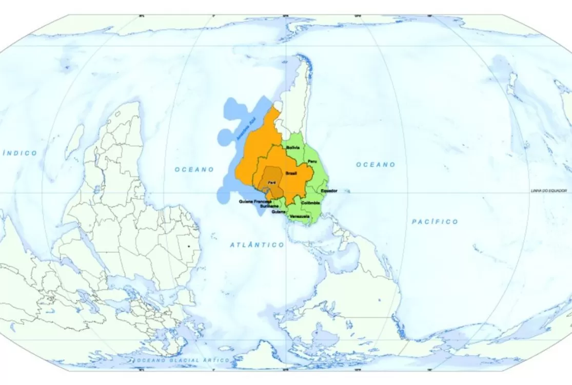 IBGE divulga mapa com o Estado do Pará no centro do mundo para a COP30