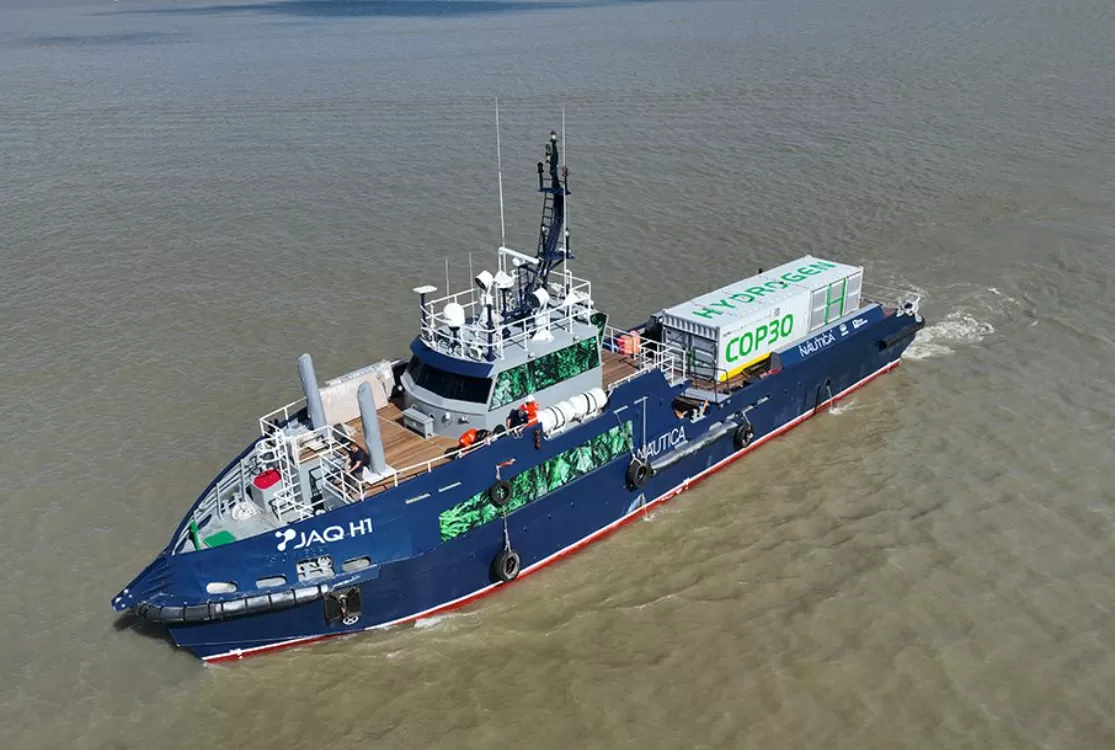 Barco apresentado na COP30 vira laboratório de descarbonização com hidrogênio